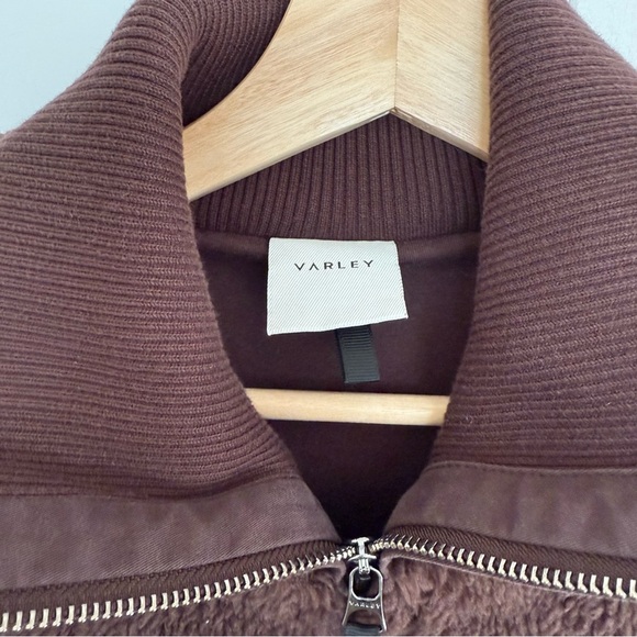 NWOT Varley Stratton Brown Teddy Fleece Jacket Quarter Zip Jacket - Picture 6 of 10